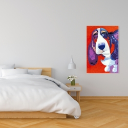 Toile 24 x 36 - Chien basset abstrait et coloré