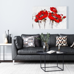 Canvas 24 x 36 - Abstract poppy flowers