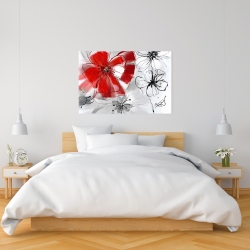 Canvas 24 x 36 - Red & gray flowers