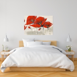 Toile 24 x 36 - Fleurs rouges et message manuscrit