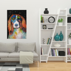 Toile 24 x 36 - Chien coloré