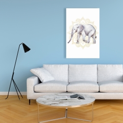 Toile 24 x 36 - éléphant sur mandalas