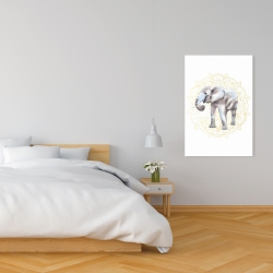 Toile 24 x 36 - Elephant avec motif mandalas