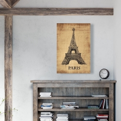 Toile 24 x 36 - Illustration de la tour eiffel