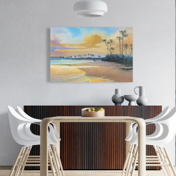 Toile 24 x 36 - Couché de soleil à la mer