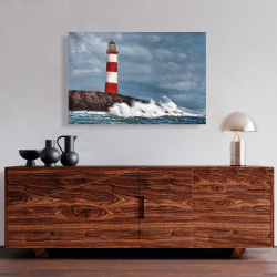 Canvas 24 x 36 - Lighthouse at the edge of the sea unleashed