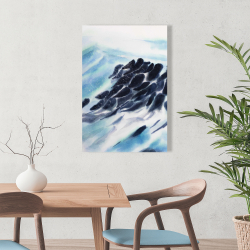 Canvas 24 x 36 - Sea waves with paint splash