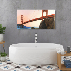 Toile 24 x 48 - Coucher de soleil sur le golden gate bridge