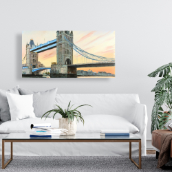 Toile 24 x 48 - Coucher de soleil sur le london bridge