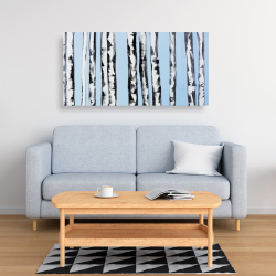 Canvas 24 x 48 - Birches on a blue background