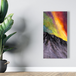 Canvas 24 x 48 - Aurora borealis in the mountain