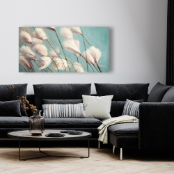 Canvas 24 x 48 - Cotton grass flowers in the wind