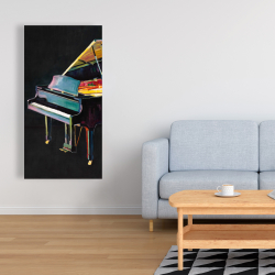 Toile 24 x 48 - Piano réaliste coloré