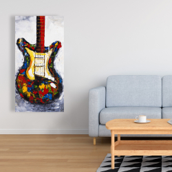 Toile 24 x 48 - Guitare colorée