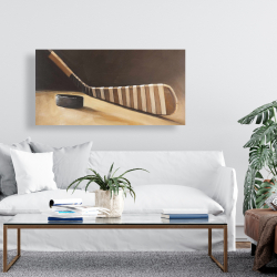 Toile 24 x 48 - Bâton et rondelle de hockey