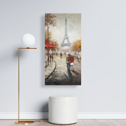 Canvas 24 x 48 - Couple walking in paris street