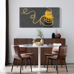 Toile 24 x 48 - Pâtes spaghetti autour d'une fourchette