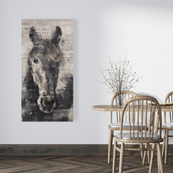 Canvas 24 x 48 - Abstract horse with typography