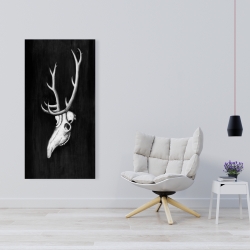 Toile 24 x 48 - Crâne de cerf dans le noir