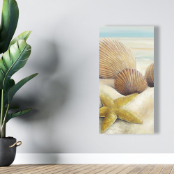 Canvas 24 x 48 - Starfish and seashells view on the beach