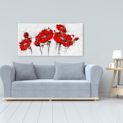 Canvas 24 x 48 - Abstract poppy flowers