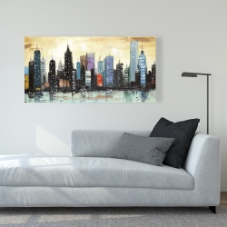 Toile 24 x 48 - Horizon du paysage urbain abstrait