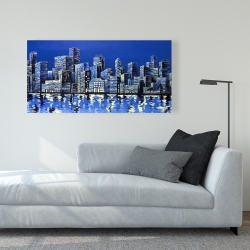 Toile 24 x 48 - Ville en bleu