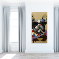 Canvas 24 x 48 - Abstract smoking dog