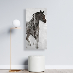 Toile 24 x 48 - Cheval brun abstrait