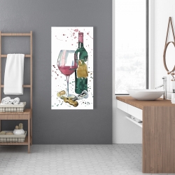 Canvas 24 x 48 - Bottle of red wine