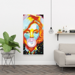 Canvas 24 x 48 - Colorful marilyne monroe bubblegum