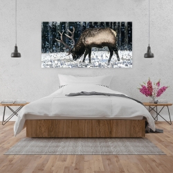 Toile 24 x 48 - Caribou dans la forêt d'hiver