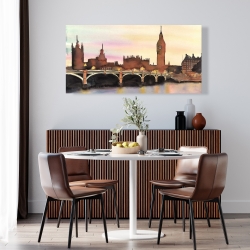 Toile 24 x 48 - Couché de soleil sur le big ben