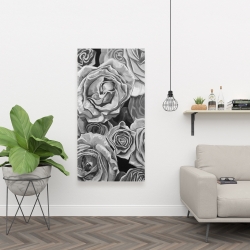 Canvas 24 x 48 - Grayscale roses