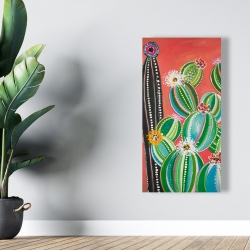 Canvas 24 x 48 - Rainbow cactus