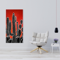 Canvas 24 x 48 - Black tall cactus