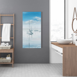 Toile 24 x 48 - Voiliers sur le lac tranquille