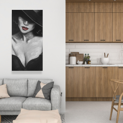 Canvas 24 x 48 - Mysterious red lips lady