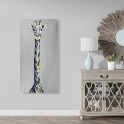 Toile 24 x 48 - Girafe bleu acier