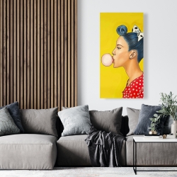 Canvas 24 x 48 - Retro woman with beautiful ponytail