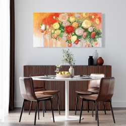 Canvas 24 x 48 - Bouquet of multicolor abstract flowers