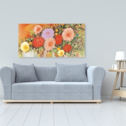 Canvas 24 x 48 - Colorful abstract flowers