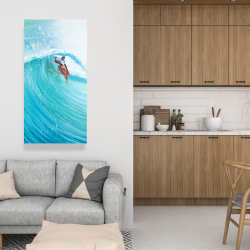 Canvas 24 x 48 - Surfer in the middle of the wave