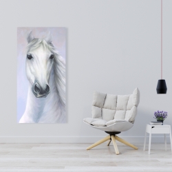 Canvas 24 x 48 - Powerful white horse