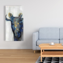 Canvas 24 x 48 - Blue moose