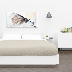 Canvas 24 x 48 - Butterfly on blue flowers