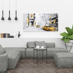 Canvas 24 x 48 - New york city with taxis