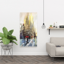 Toile 24 x 48 - Rue abstraite sous la pluie