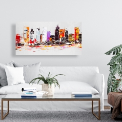 Canvas 24 x 48 - Abstract city in bright colors