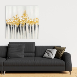 Canvas 36 x 36 - Abstract gold flowers 